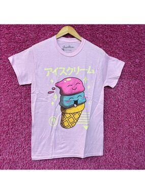 Threadless Kawaii Ice cream Graphic Design T-Shirt Small